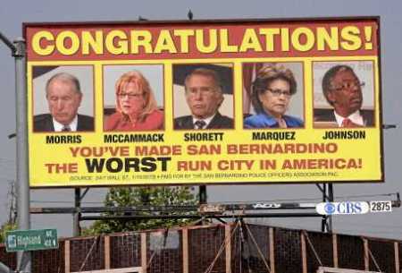 Police union billboard (Photo: Gabriel Luis Acosta/San Bernardino Sun