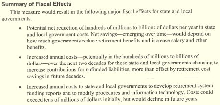 LAO summary of pension initiative fiscal effects