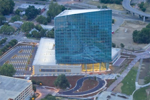 CalSTRS tower at dusk